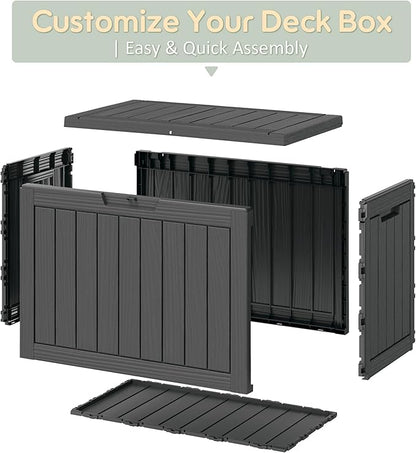 48 Gallon Outdoor Storage Deck Box Waterproof, Garden Tool, Backyard Cushion - Image 3