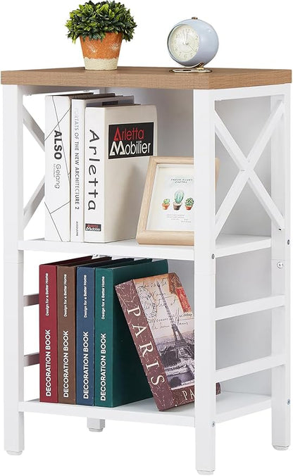 Small Bookshelf, 3 Tier Industrial Bookcase by MNEETRUNG
