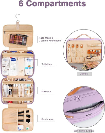 Women's Hanging Toiletry Bag, Waterproof Travel Cosmetic Organizer - Image 3