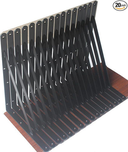 20 Pack L14 x H 10" Black Heavy Duty Shelf Brackets by MHMYDZ