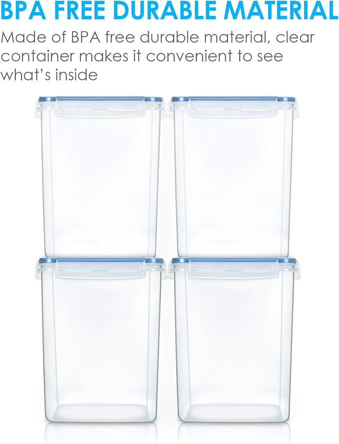 Vtopmart Large Food Storage Containers 5.2L / 175oz, 4 Pieces BPA Free Plastic - Image 3