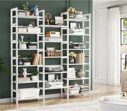 Homykic Bamboo Triple Wide Bookshelves and Bookcases, 6-Tier Shallow Open - Image 3