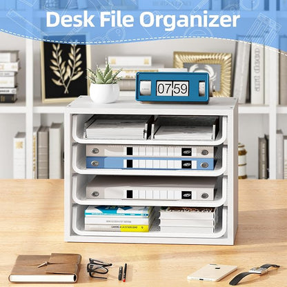 Simple Trending Desk File Organizers, 4-Tier Letter Tray Paper Organizer - Image 3