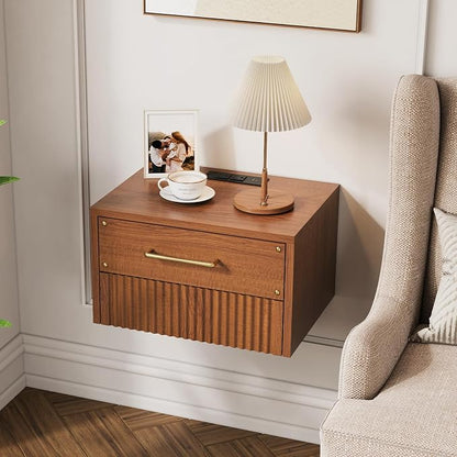 Floating Nightstand Set of 2, Mid Century Modern Wall Mounted Bedside Table - Image 7