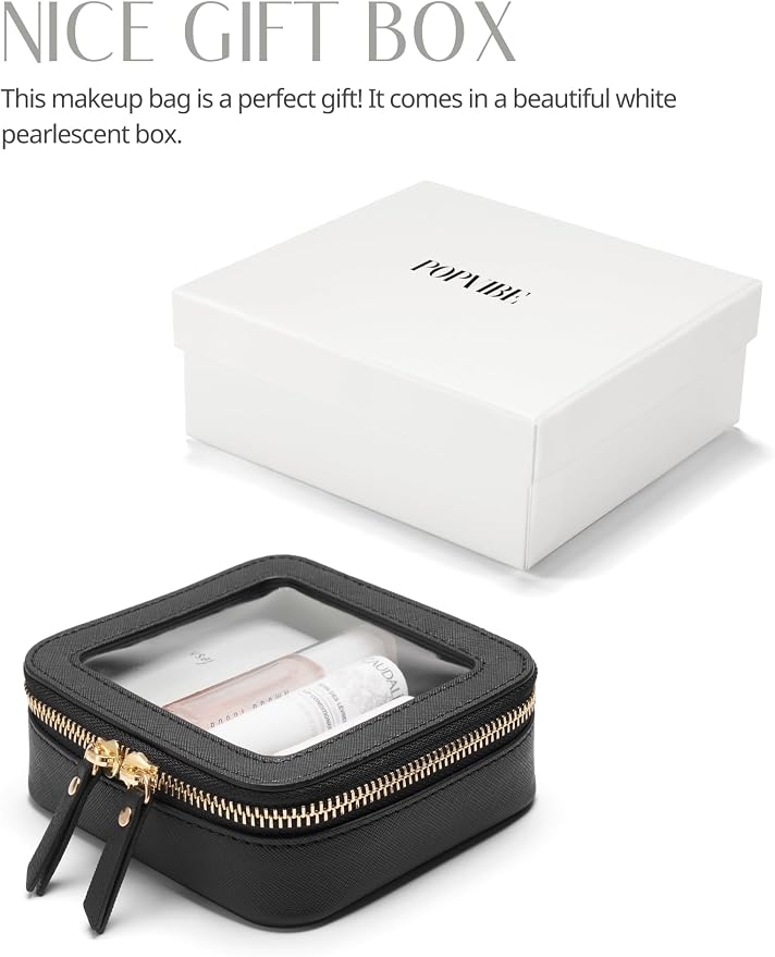 Popvibe Clear Makeup Bag Travel Cosmetic Case Transparent Toiletry Bag - Image 8