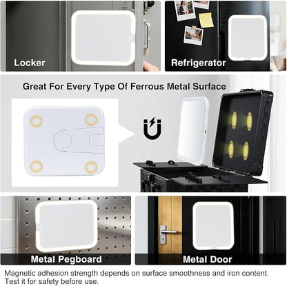 Makeup Case with Magnetic Lighted Mirror 10.15 IN Makeup Organizer Box Travel - Image 2