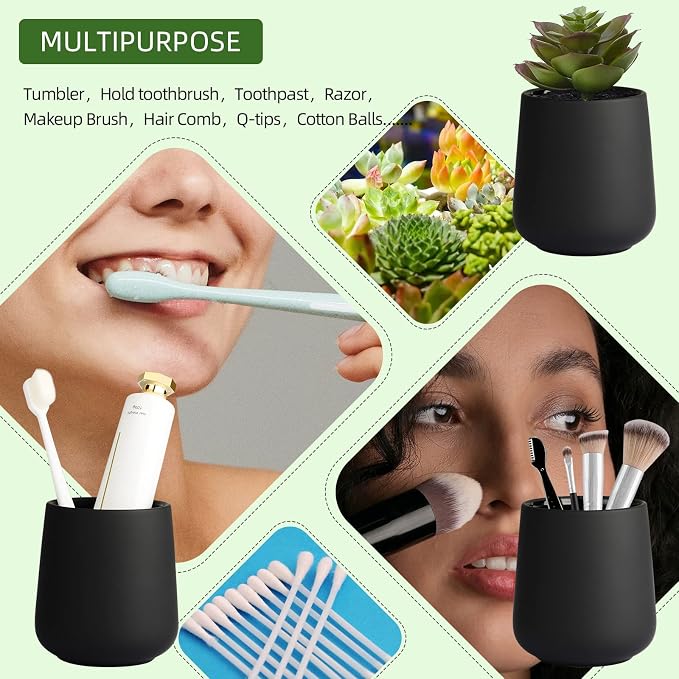 Black Bathroom Accessories Set 3 pcs - Image 4