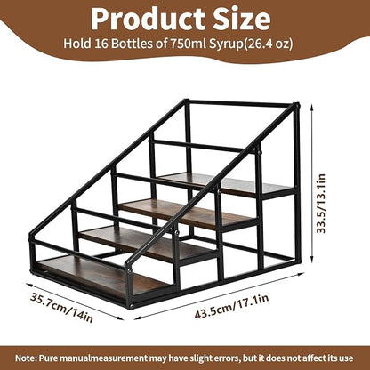 Coffee Syrup Rack Organizer, Liquor Bottle Display Shelf, Water cup display - Image 3