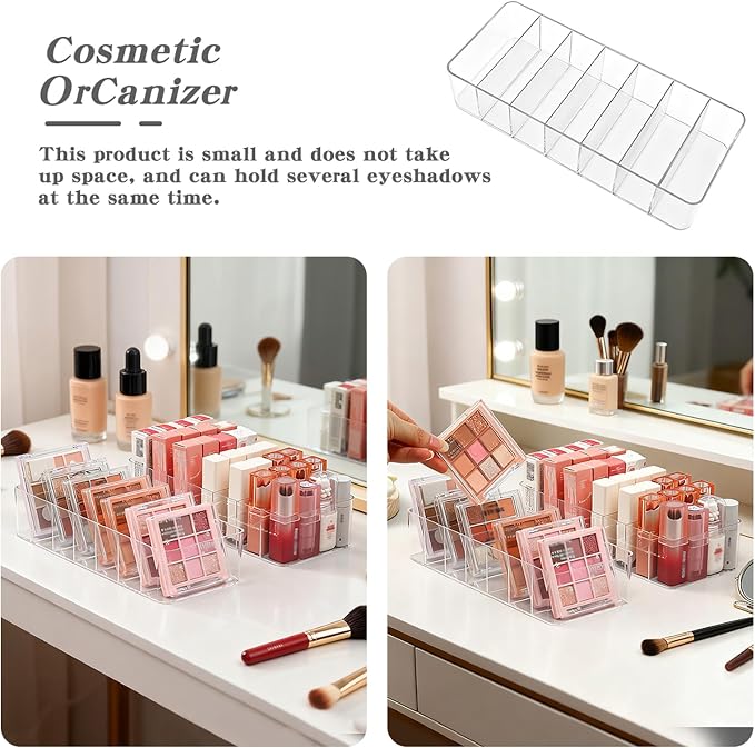 Clear Acrylic Makeup Organizers, 7-Section Bathroom Organizer - Image 8