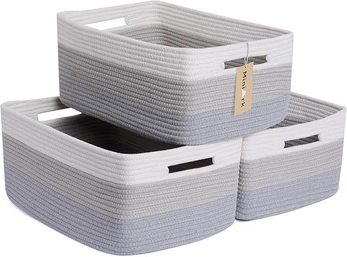 Large Storage Baskets for Shelves, Closet Organizers Bins for Clothes Blanket by MiniArkStorageBasketsHome