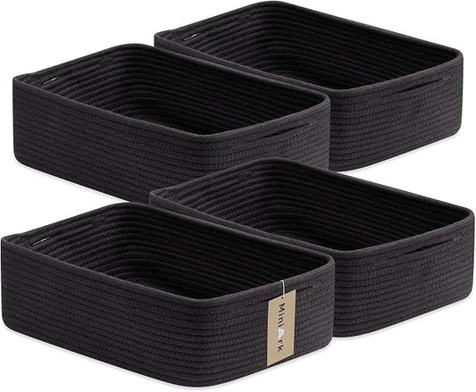 Large Shallow Organizing Baskets 15x11x5.1 Inches by MiniArkStorageBasketsHome