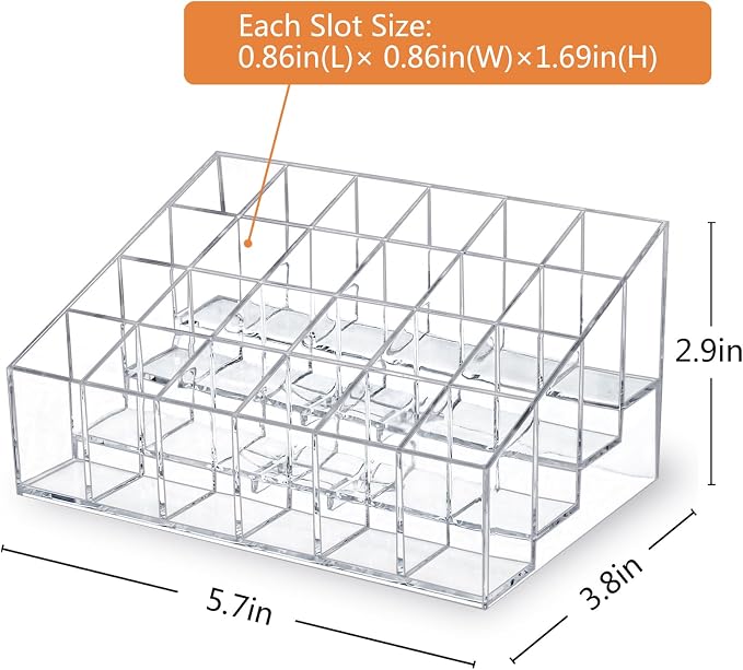 Lipstick Organizer, Small Clear Plastic Compact Lip Gloss Chapstick Perfume - Image 2