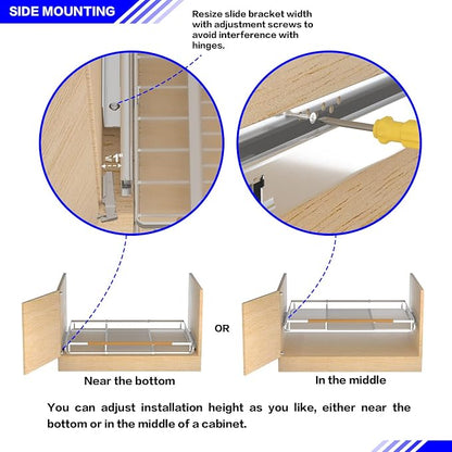 Pull Out Drawer Cabinet Organizer, Expandable Slide Out Storage Shelves - Image 6