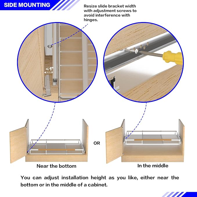Pull Out Drawer Cabinet Organizer, Expandable Slide Out Storage Shelves - Image 5