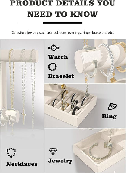 Bracelet and Necklace Holder, Velvet Jewelry Necklace Display Organizer Stand - Image 3