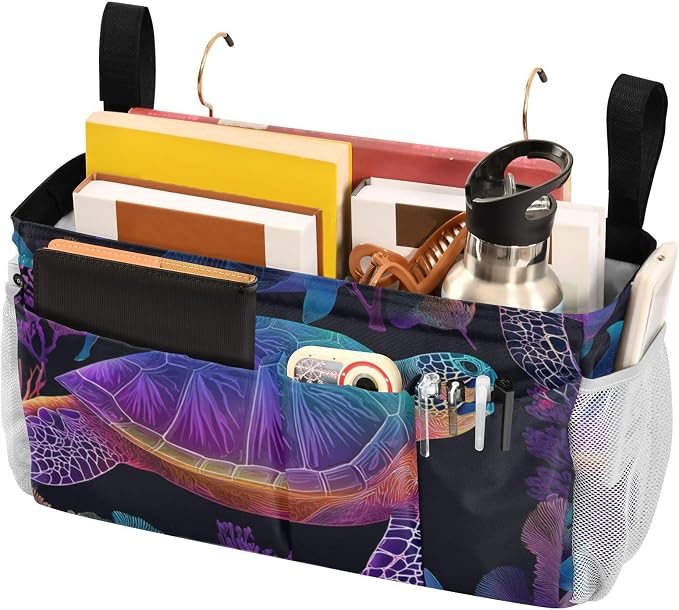 Colorful Gradient Turtle Fish and Coral Bedside Caddy - Image 3