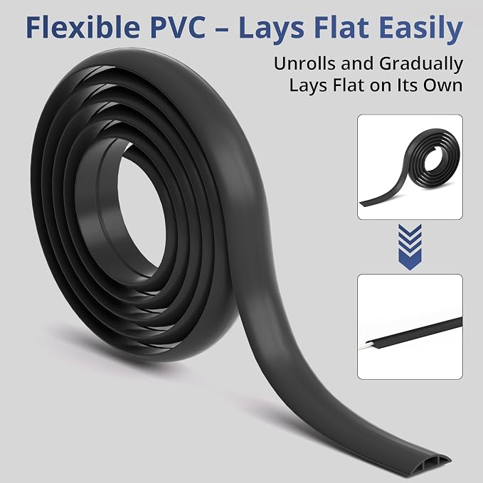 ZhiYo 5.6ft Cord Covers for Wires on Floor, Cord Hider Floor Hide Extension - Image 4