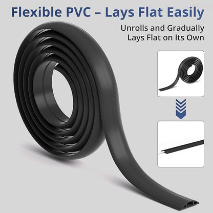 ZhiYo 5.6ft Cord Covers for Wires on Floor, Cord Hider Floor Hide Extension - Image 4