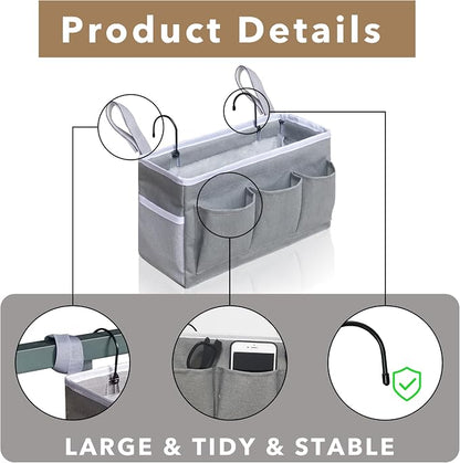 2pcs Bedside Caddy Storage Organizer, Hanging Bag Holder - Image 5