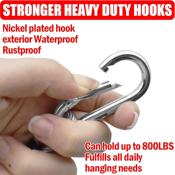40ft Clothes Line Outdoors 3/16" Wire Ropes Silver PVC Coating Laundry Drying - Image 5