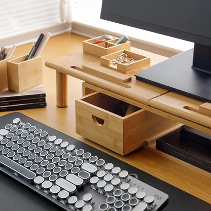 Dual Monitor Stand Riser with Drawer - Image 3