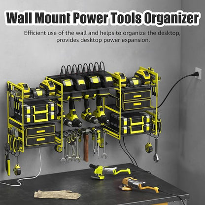 CCCEI Green Power Tool Organizer Wall Mount, Large Tools and Battery Storage - Image 3