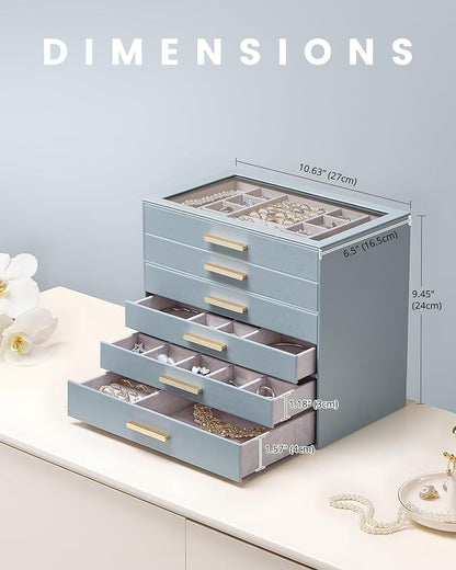 Lolalet Jewelry Box Organizer, 6-Layer Jewelry Organizers and Storage Case - Image 5