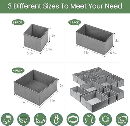 Criusia Drawer Organizer Clothes, 16 Pack Underwear Drawer Organizers, Foldable - Image 3