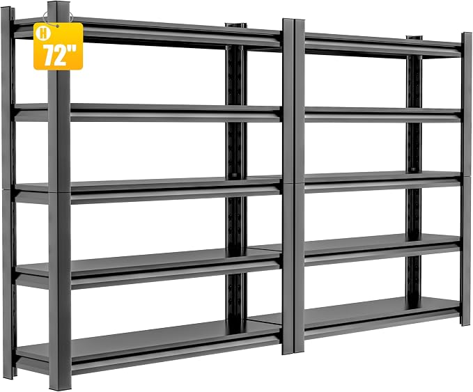 2 Set Garage Shelving Unit 72" H3000bls Heavy Duty Storage Shelves Easy by HzdbhdGarageShelving