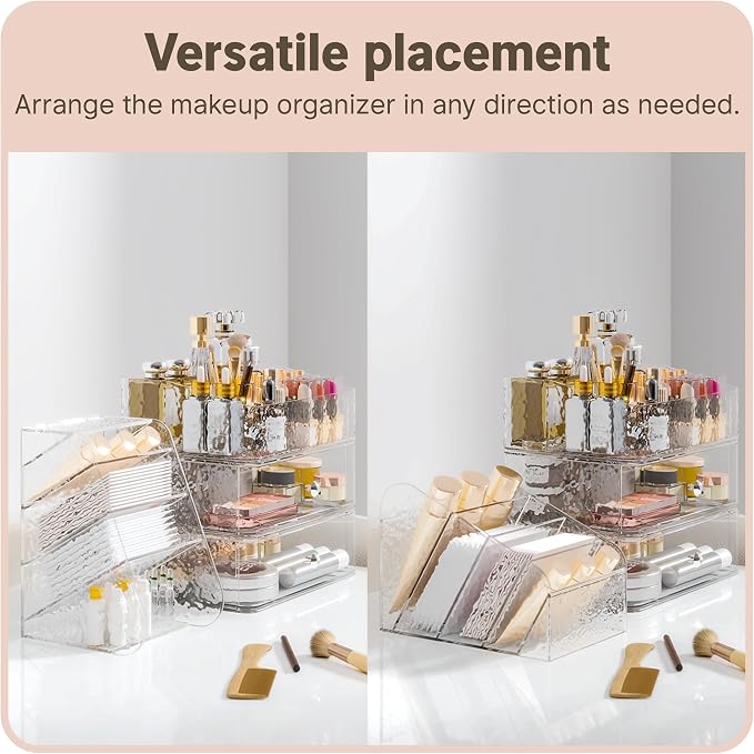 Makeup Organizer with Brush Holder Plastic Makeup Drawers - Image 6