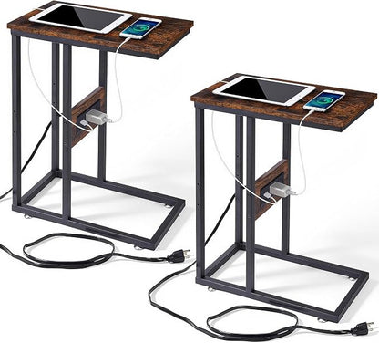 VECELO C Shaped End Side Table by VECELO