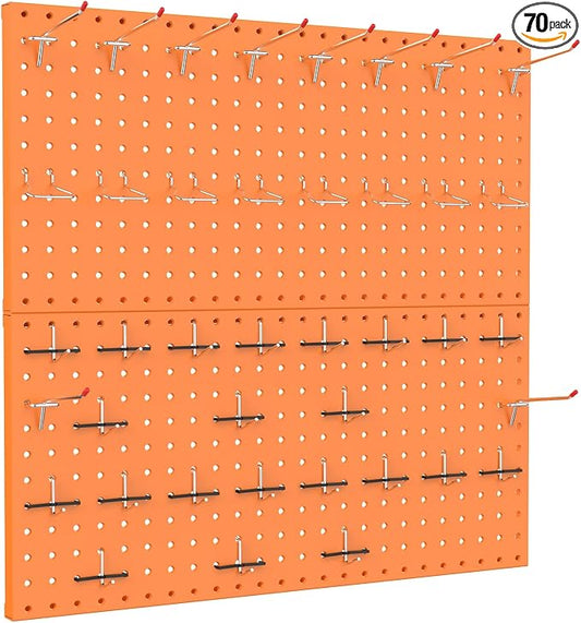 TORACK Metal Pegboard Wall Organizer 24" x 24" or 12" x 48", Modular Pegboard by TORACK