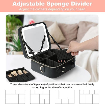 Mocado Travel Makeup Bag with LED Lighted Mirror, Travel Makeup Organizer - Image 4