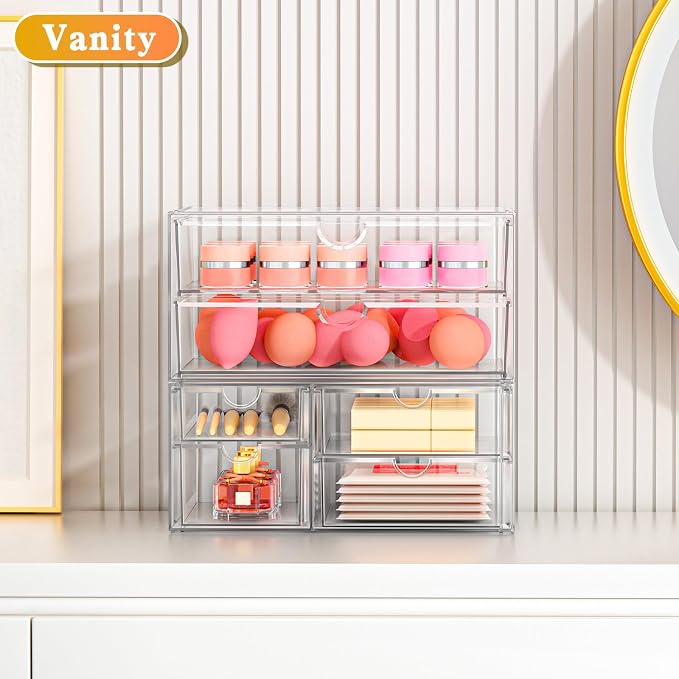 Acrylic Organizer with 6 Drawers, Bathroom Counter Organizer, Makeup Desk - Image 5