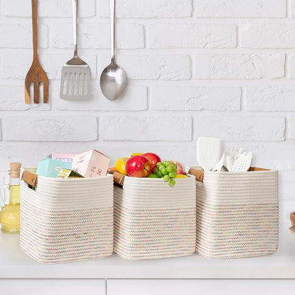 danpinera 11"x11" Storage Cubes, Soft Boho Storage Basket - Image 8