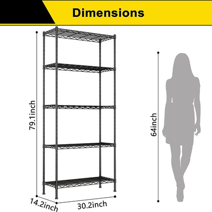GIOTORENT 5-Wire Garage Shelving Storage Shelves, Metal Shelf Organizer 1400Lbs - Image 2