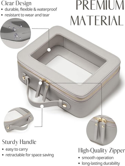 Popvibe Clear Makeup Bag Travel Cosmetic Case Transparent Toiletry Bag - Image 2