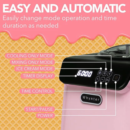 Whynter Ice Cream Maker Machine Automatic 1.28 Qt Upright - Image 6