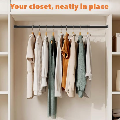 Closet Rod 50-87 Inches, Adjustable Heavy Duty Metal Black Closet Rods - Image 7