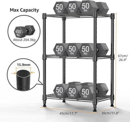 450 lbs Steel Storage Shelving 3-Tier Utility Shelving Unit Steel Organizer - Image 3