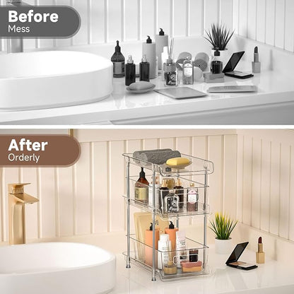 2Set 3 Tier Clear Bathroom Organizer - Image 6