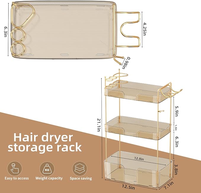 3 Tier Bathroom Organizer Countertop Makeup Perfume Tray Skincare Organizer - Image 2
