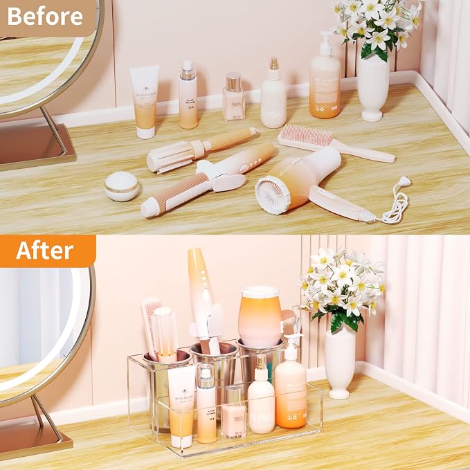 NIUBEE Hair Tool Organizer, Acrylic Hair Dryer and Styling Holder, Bathroom - Image 5