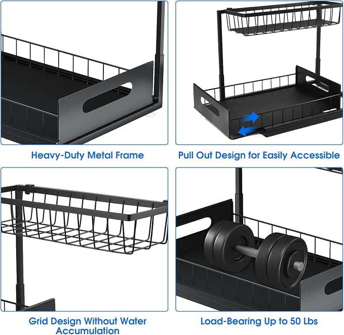2 Pack Under Sink Organizer, 2 Tier Under Sink Organizers and Storage - Image 5