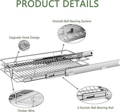 Pull Out Cabinet Organizer 15½" W x 21½" D, Heavy Duty Cabinet Pull Out Shelves - Image 7