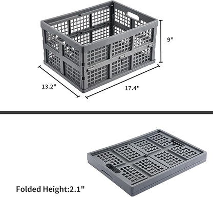 3-Pack Plastic Collapsible Storage Crates-30L, Foldable Plastic Crates - Image 3