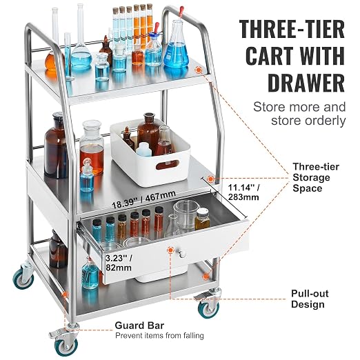 VEVOR Stainless Steel Utility Cart - Image 6