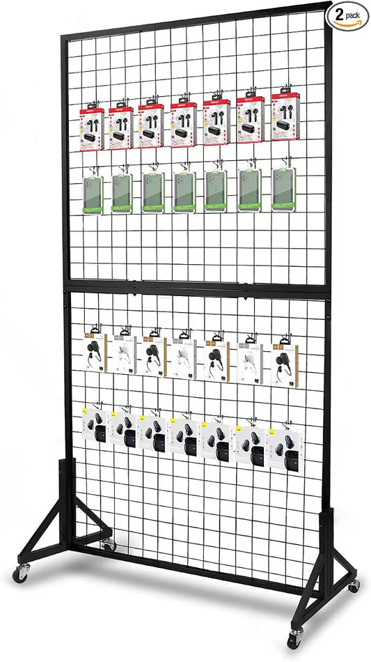 1 Pack 3'x 6' Two-Double Gridwall Panel Display Racks by NectaCol