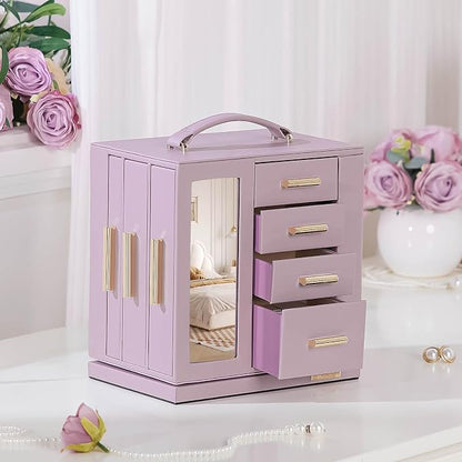 Homde Christmas Gifts Jewelry Box 360° Rotating, Necklace Earring Organizer - Image 9