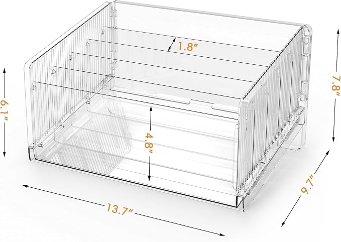 File Sorter Organizer, 5 Sections Acrylic Letter Tray - Image 3